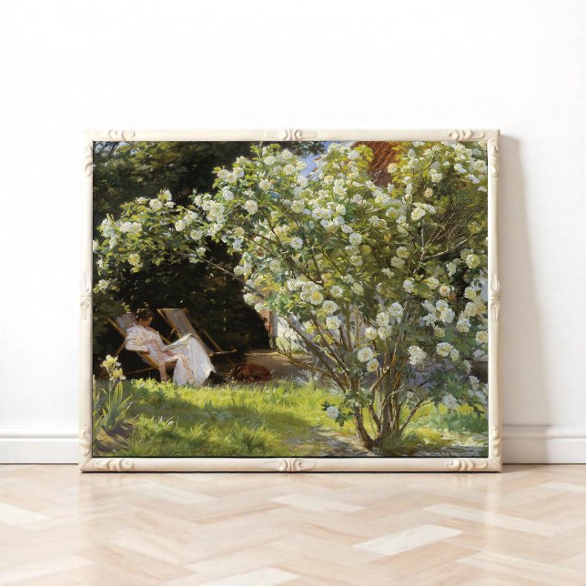 Roses. Marie Krøyer seated in the deckchair Poster (Skapare uppladdad)