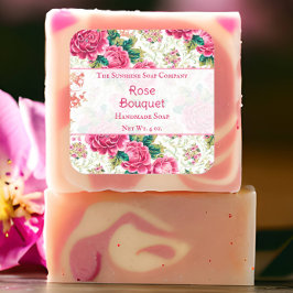 Roses Soap Kosmetika Fyrkantigt Klistermärke