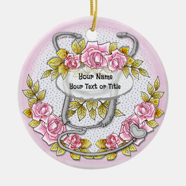 Roses Stethoscope nurse ornament (Framsidan)