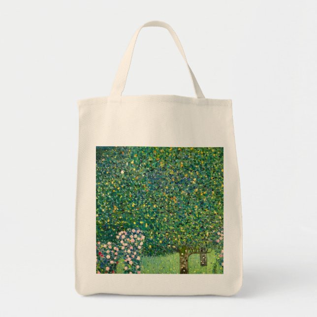 Roses Under the Trees Gustav Klimt Wall Art Print Tygkasse (Framsidan)
