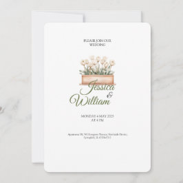 roses vase elegant wedding invitation inbjudningar