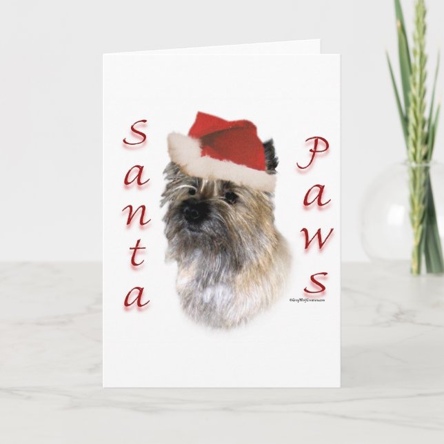 RöseTerrierSanta tassar Helgkort (Framsida)