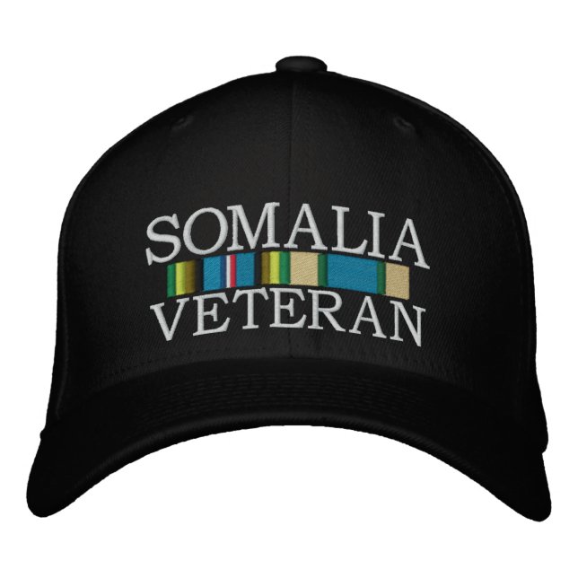 rosett band 2-1-1.jpg, SOMALIA, VETERAN Broderad Keps (Framsida)