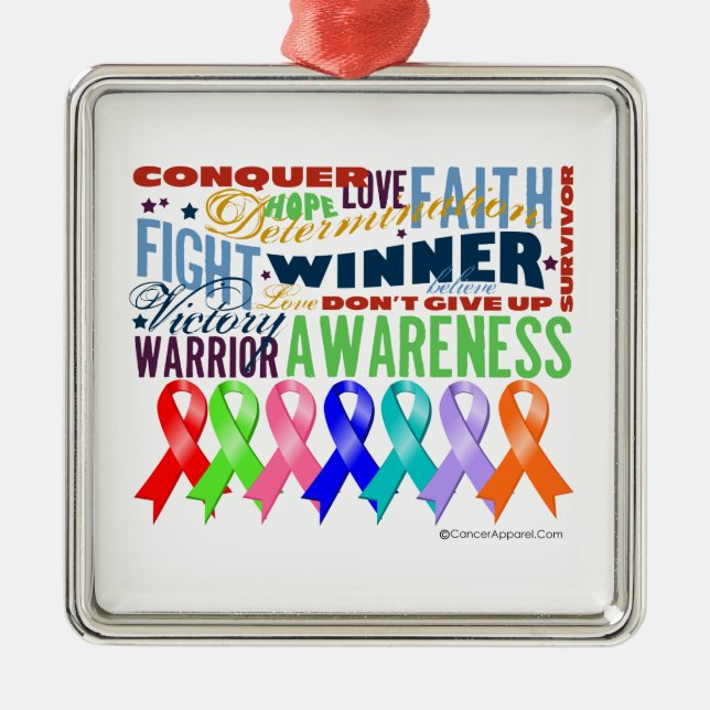 Rosett band för en orsak julgransprydnad metall (Framsidan)