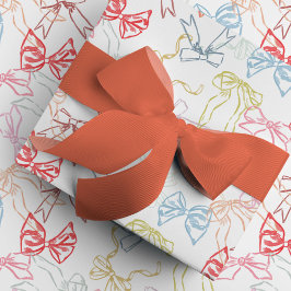 Rosett band och Bows Watercolor Birthday Presentpapper
