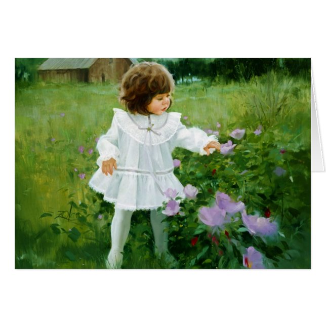 Rosett band och ro hälsningskort (Framsidan Horizontal)