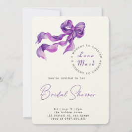 Rosett band och Romantik Inbjudningskort för möhip