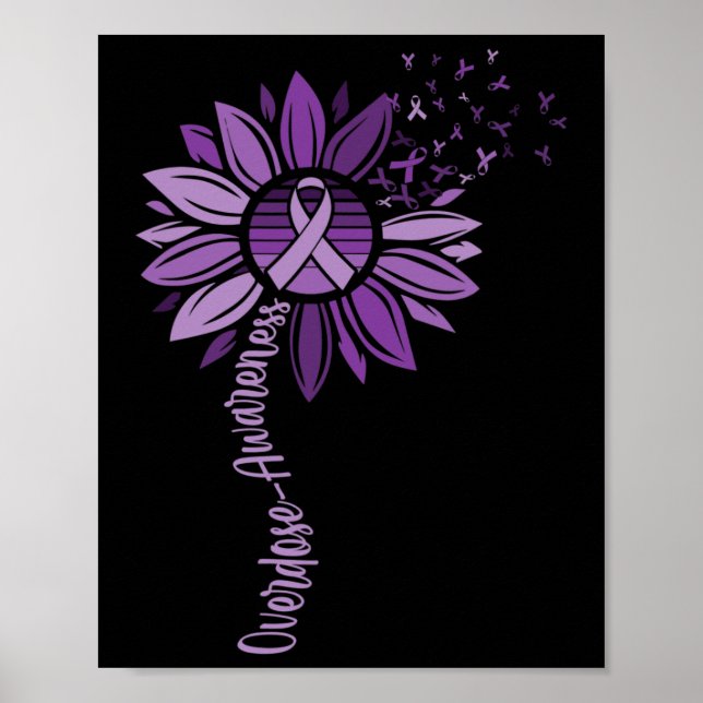 Rosett band Ökad medvetenhet om överdosering Poster (Framsidan)