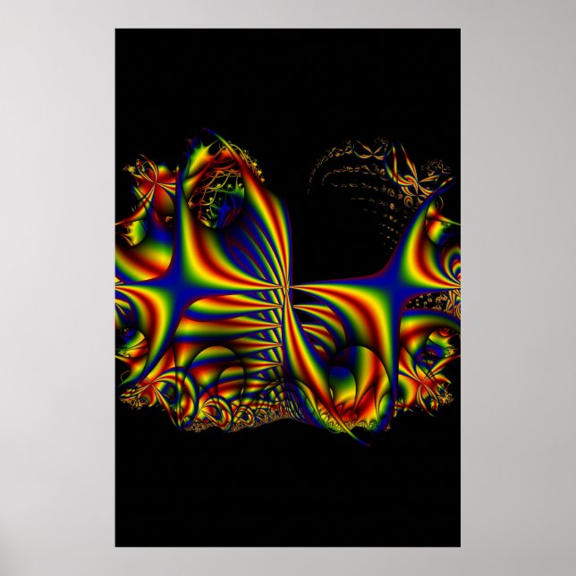 Rosett band | Regnbåge Fractal Art Poster (Framsidan)