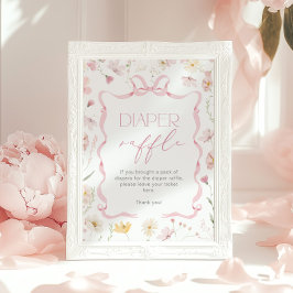 Rosett Blöja lotteri Wildflower Barnkalas Poster