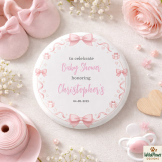 Rosett Flicka Baby Shower – Söt och Rolig Fest Knapp