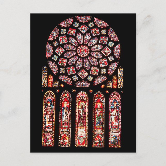 Rosett- och lansettfönster från nordväggen vykort (Framsida)