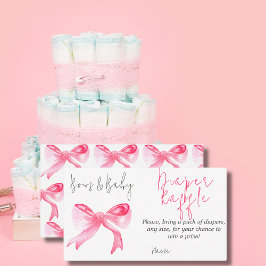 Rosett Rosa Pojke Babyflicka Baby Shower Blöja Spe Tilläggskort
