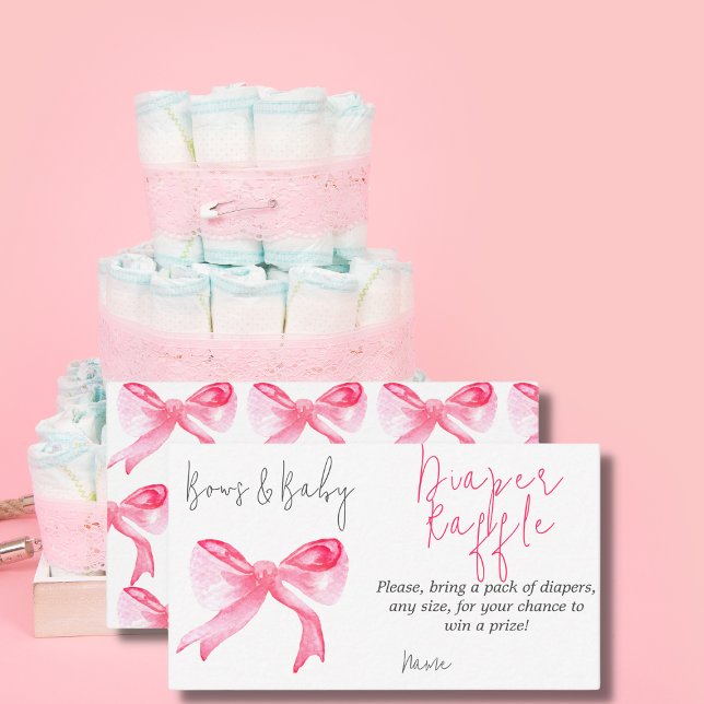 Rosett Rosa Pojke Babyflicka Baby Shower Blöja Spe Tilläggskort (Skapare uppladdad)