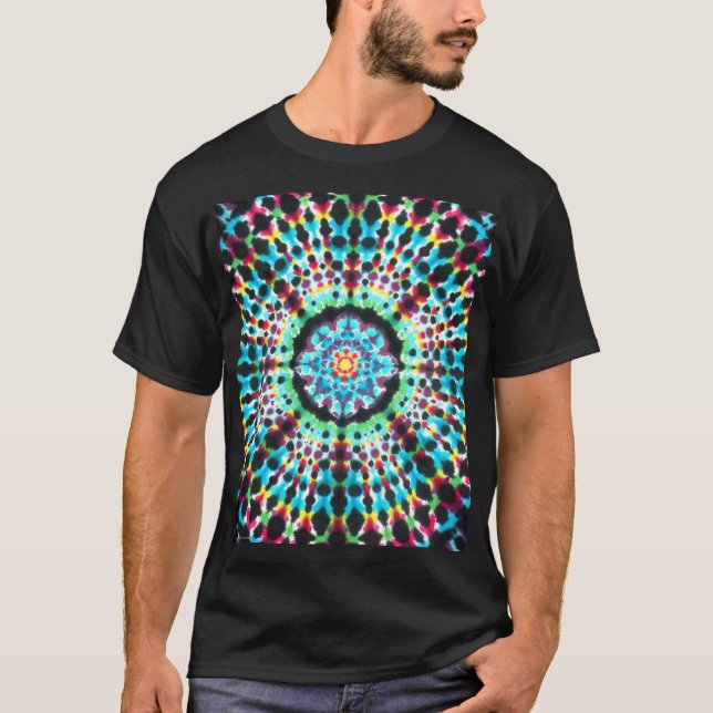 "Rosetta Pattern", abstract, psychedelic, fractal T Shirt (Framsida)