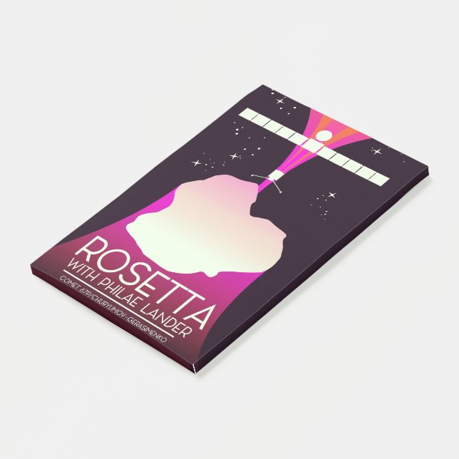 Rosetta & Philae Lander Rymdkonst. Post-it Block (Vinklad)