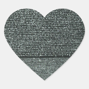Rosetta Stone Ancient Egyptian hieroglyphs Hjärtformat Klistermärke