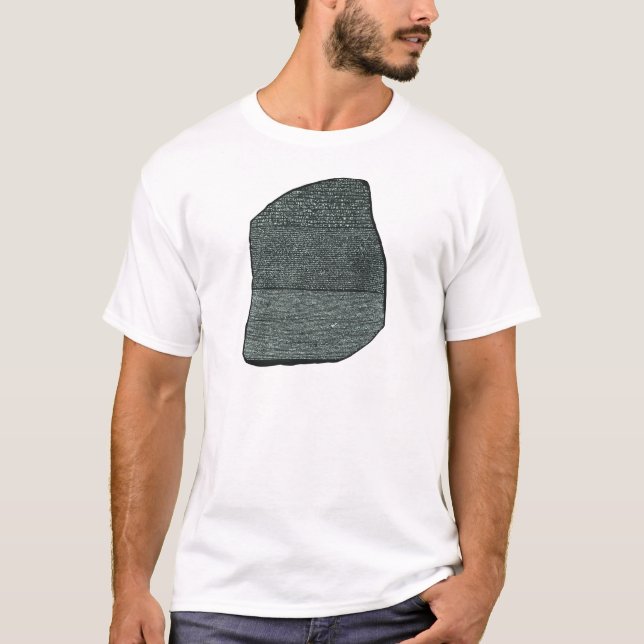 Rosetta Stone Ancient Egyptian hieroglyphs Tee Shirt (Framsida)