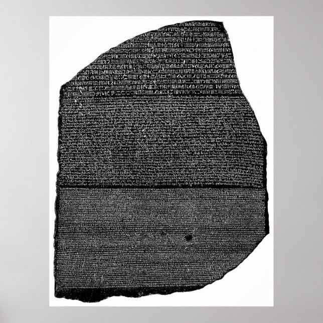 Rosetta Stone Egyptian Granodiorite Stele Poster (Framsidan)