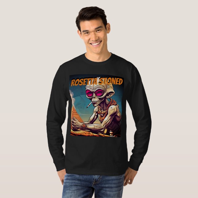 Rosetta Stoned Alien Långärmad T-Shirt (Hel framsida)