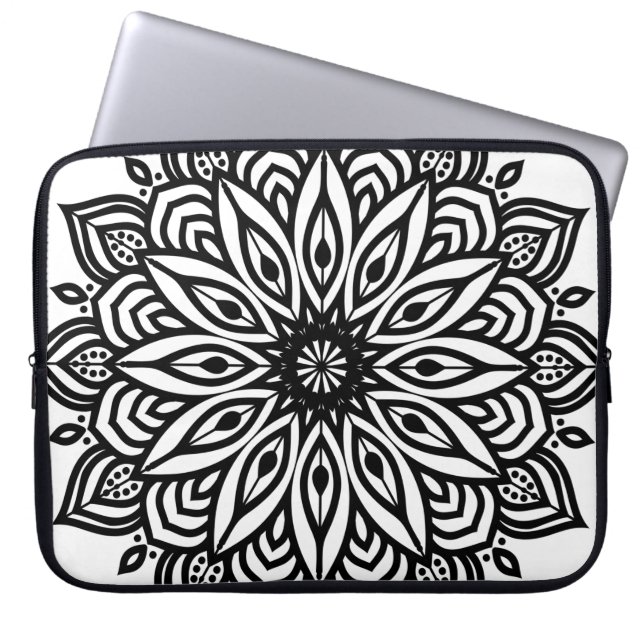 Rosette mandala ornament decor laptop fodral (Framsidan)