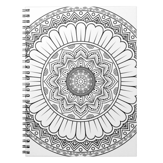 Rosette mandala ornament tapet anteckningsbok (Framsidan)