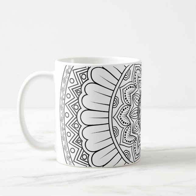 Rosette mandala ornament tapet kaffemugg (Vänster)