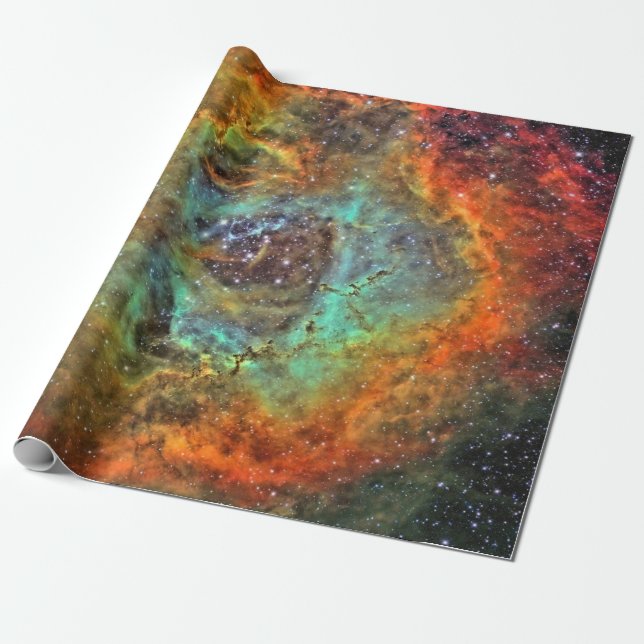 Rosette Nebula Presentpapper (Utrullad)