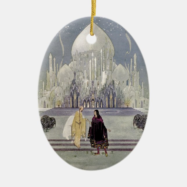 Rosette och Prince Charmant Julgransprydnad Keramik (Framsidan)