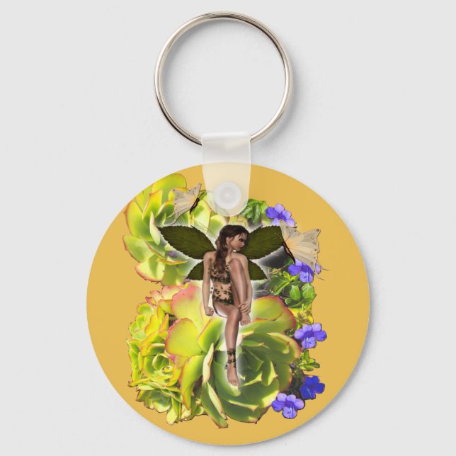 Rosette Succulent-besökare Nyckelring (Framsida)