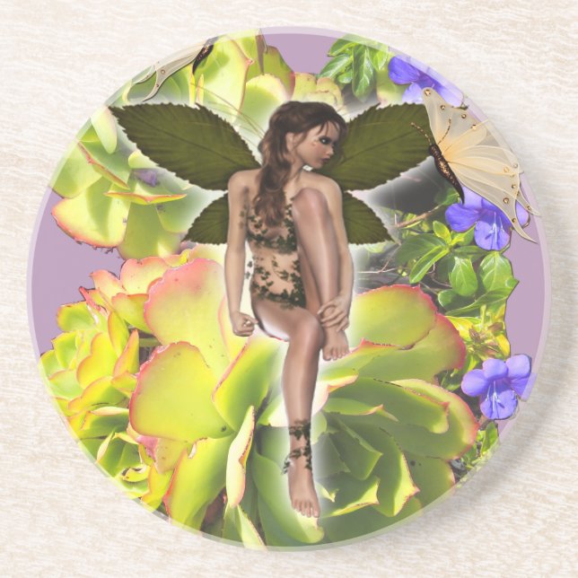 Rosette Succulent-besökare Underlägg Sandsten (Framsidan)