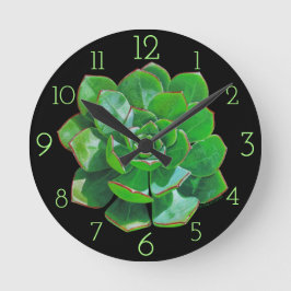 Rosette Succulent Wall Clock Rund Klocka