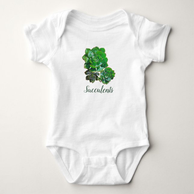 Rosette Succulents Baby Bodykostym T Shirt (Framsida)