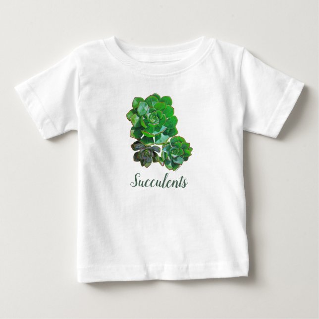 Rosette Succulents Baby T-Shirt (Framsida)