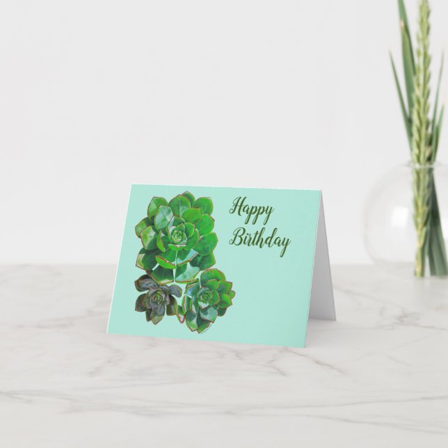Rosette Succulents Greeting Card Kort (Framsida)