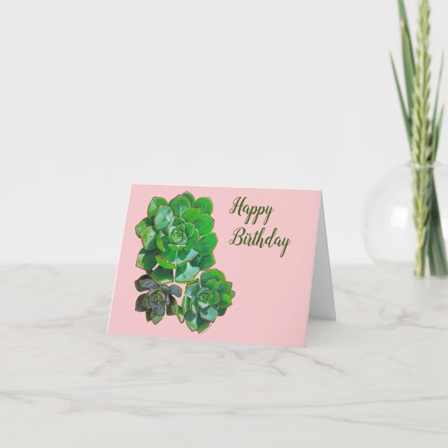 Rosette Succulents Greeting Card Kort (Framsida)