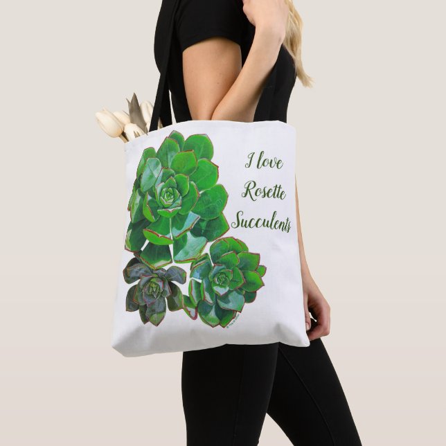 Rosette Succulents Tote bags Tygkasse (Närbild)