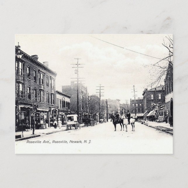 Roseville, Newark, New jersey, Vintage Vykort (Framsida)