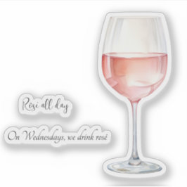 Rosévinälskare dekal med roliga vinfrazor