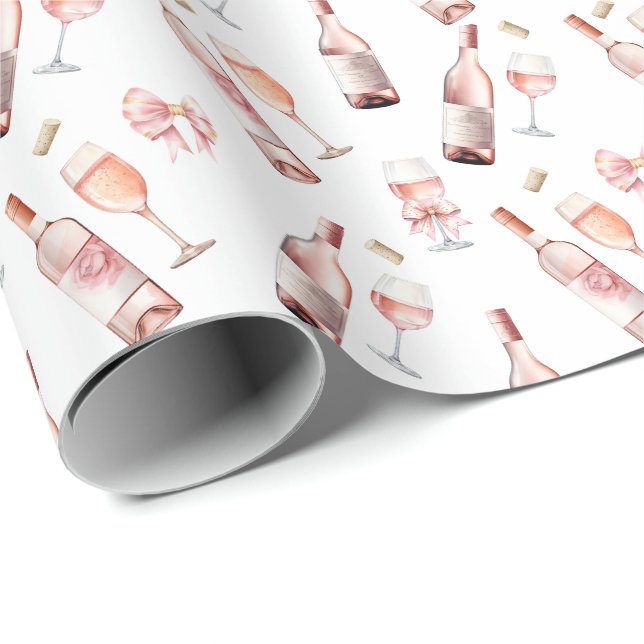Rosévinälskare Presentpapper (Rullad Hörn)