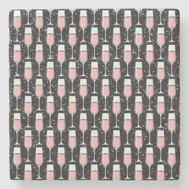 Rosévinmönster Stenunderlägg (Framsidan)