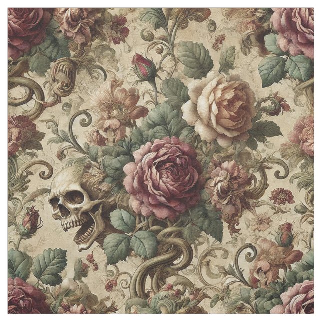 Rosewood Crematory - Gothic Påstående Tile Tyg (Provkarta)