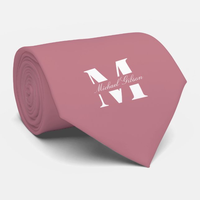 Rosewood Pink | Custom Monogram Wedding Groomsmen  Slips (Rullad)