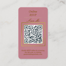 Rosewood Pink | Photo Online RSVP QR Code Wedding Tilläggskort