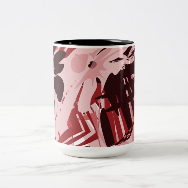 Rosewood Rhythm — Abstrakt kopp i rosa och vinrött (Center)
