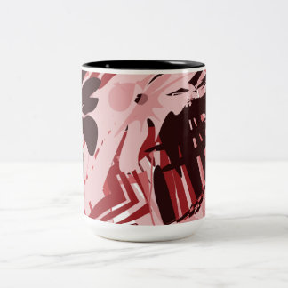 Rosewood Rhythm — Blush & Burgundy Abstract Mug Två-Tonad Mugg