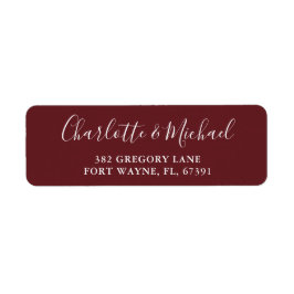 Rosewood Rosa Elegant Modernt Skript Returadress Etikett