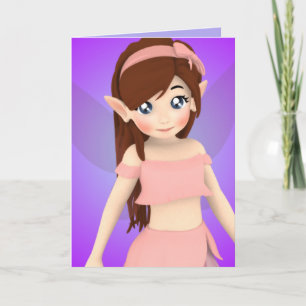 Rosey Cheek Anime Fairy Birthday Card Kort
