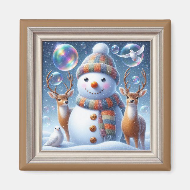 Rosey Cheek Snögubbe Magnet (Framsidan)