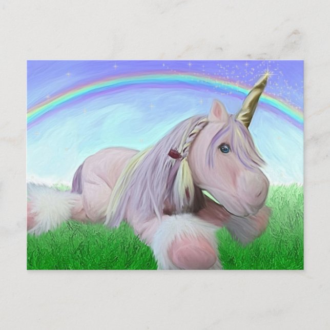 Rosey the Unicorn Vykort (Framsida)